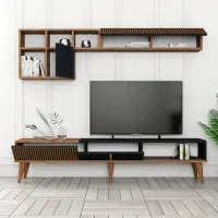 Seturi zona TV Trendy Milano 40 cm x 20 cm x 180 cm / Black photo 3