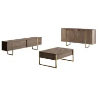 Комплекты ТВ-зона Trendy Luxe 80 см x 35 см x 160 см / Коричневый