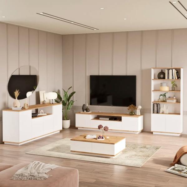 Комплекты ТВ-зона Trendy Fr19-Aw 44.6 см x 44.5 см x 180 см / Белый photo 2