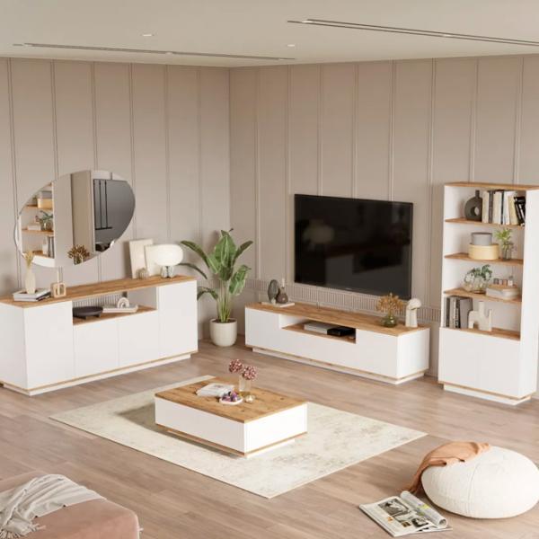 Комплекты ТВ-зона Trendy Fr19-Aw 44.6 см x 44.5 см x 180 см / Белый photo 3