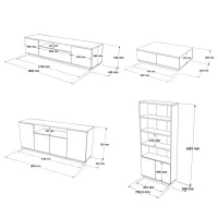 Seturi zona TV Trendy Fr19-Aw 44.6 cm x 44.5 cm x 180 cm / White photo 8