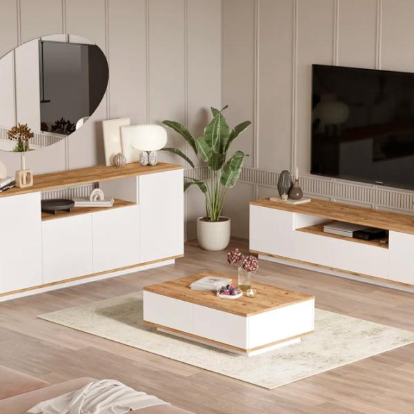 Комплекты ТВ-зона Trendy Fr18-Aw 44.6 см x 44.5 см x 180 см / Белый photo 4