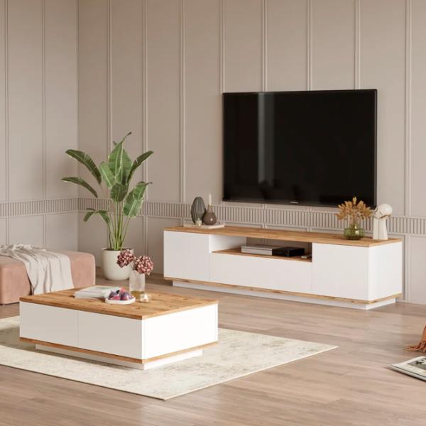 Комплекты ТВ-зона Trendy Fr17-Aw 44.6 см x 44.5 см x 180 см / Белый photo 3