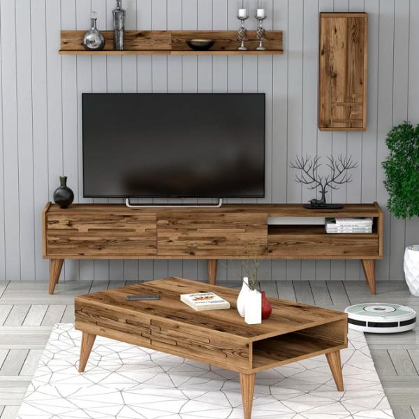 Seturi zona TV Trendy Valensiya 35 cm x 45 cm x 180 cm / Brown photo 5