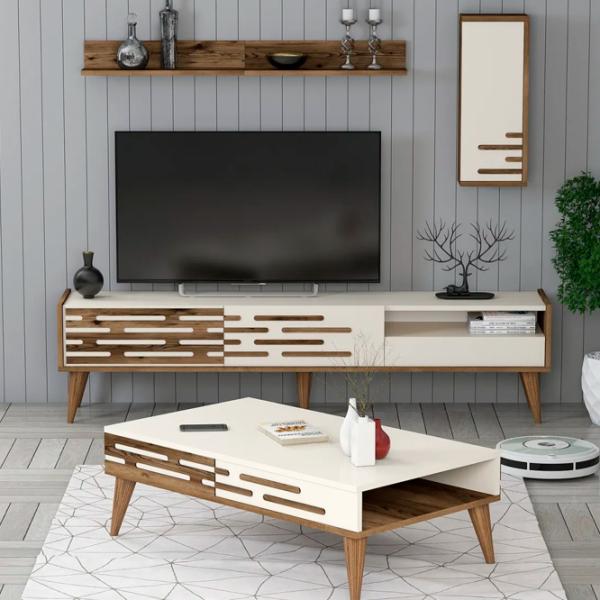 Комплекты ТВ-зона Trendy Valensiya 35 см x 45 см x 180 см / Кремовый photo 1