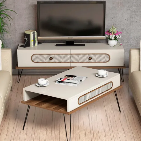 Комплекты ТВ-зона Trendy Ekol 45 см x 37 см x 145 см / Кремовый photo 3