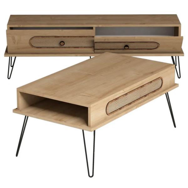 Комплекты ТВ-зона Trendy Ekol 45 см x 37 см x 145 см / Дуб Сонома photo 1