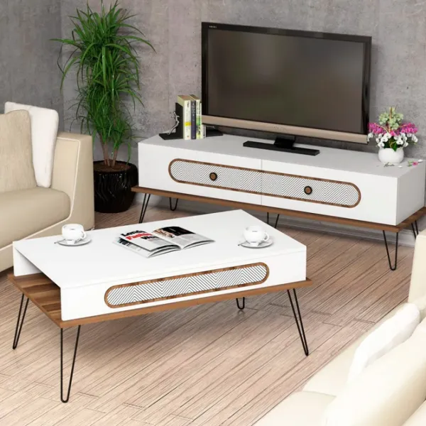 Комплекты ТВ-зона Trendy Ekol 45 см x 37 см x 145 см / Белый photo 2