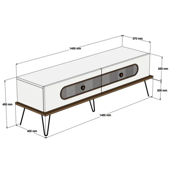 Комплекты ТВ-зона Trendy Ekol 45 см x 37 см x 145 см / Белый photo 5