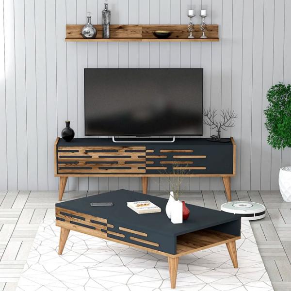 Комплекты ТВ-зона Trendy Valensiya 140 35 см x 45 см x 140 см / Antracit photo 2