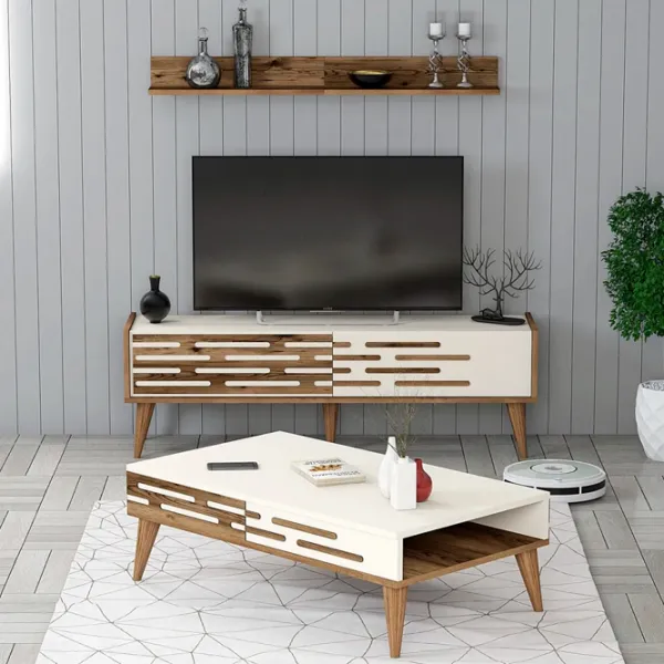 Комплекты ТВ-зона Trendy Valensiya 140 35 см x 45 см x 140 см / Кремовый photo 2