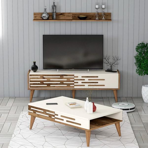 Комплекты ТВ-зона Trendy Valensiya 140 35 см x 45 см x 140 см / Кремовый photo 2