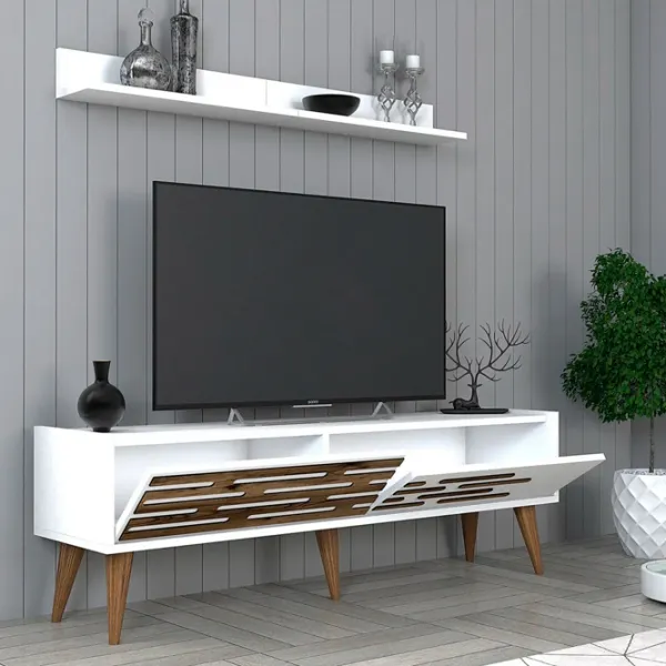 Seturi zona TV Trendy Valensiya 140 35 cm x 45 cm x 140 cm / White photo 3