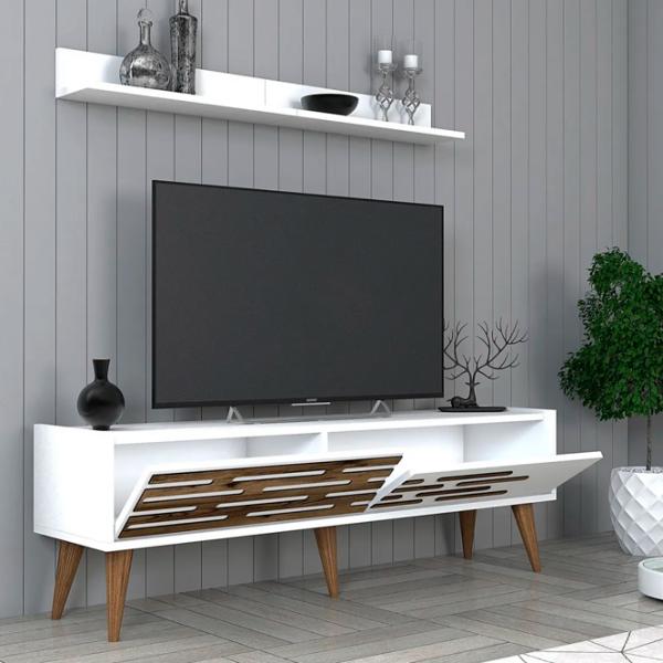 Seturi zona TV Trendy Valensiya 140 35 cm x 45 cm x 140 cm / White photo 3