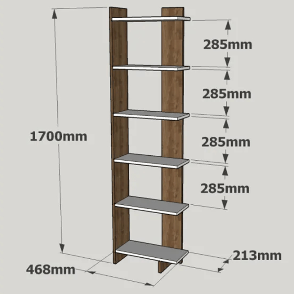 Etajeră Trendy Order 170 x 47 x 21 cm / PAL / Walnut photo 2