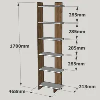 Стеллаж Trendy Order 170 x 47 x 21см cm / ЛДСП / Oреховый photo 2