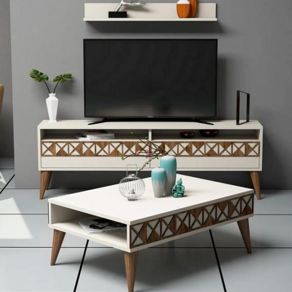 Комплекты ТВ-зона Trendy Linie 50 см x 30 cм x 150 см / Кремовый photo 2