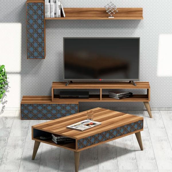 Seturi zona TV Trendy Calcedonie 37 cm x 38 cm x 150 cm / Brown photo 2