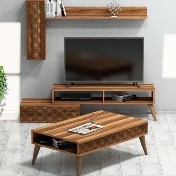 Seturi zona TV Trendy Calcedonie 37 cm x 38 cm x 150 cm / Brown photo 2