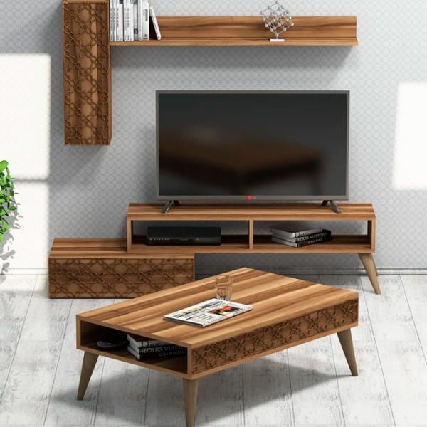 Seturi zona TV Trendy Calcedonie 37 cm x 38 cm x 150 cm / Brown photo 2