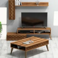 Комплекты ТВ-зона Trendy Calcedonie 37 см x 38 см x 150 см / Коричневый photo 2