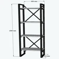 Стеллаж Trendy Alaro 150 x 66 x 32см cm / ЛДСП / Black photo 4