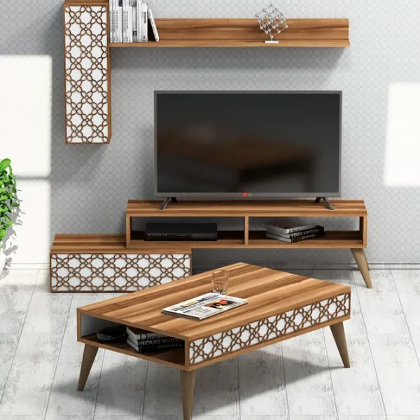 Комплекты ТВ-зона Trendy Calcedonie 37 см x 38 см x 150 см / Коричневый photo 2