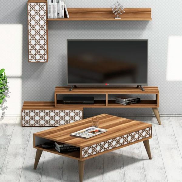 Комплекты ТВ-зона Trendy Calcedonie 37 см x 38 см x 150 см / Коричневый photo 2