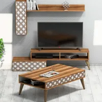 Комплекты ТВ-зона Trendy Calcedonie 37 см x 38 см x 150 см / Коричневый photo 2