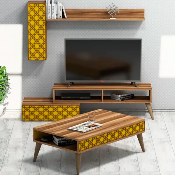 Комплекты ТВ-зона Trendy Calcedonie 37 см x 38 см x 150 см / Коричневый photo 2