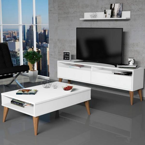 Seturi zona TV Trendy The best 50 cm x 30 cm x 150 cm / White photo 2