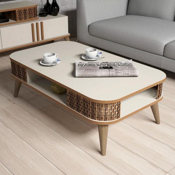 Комплекты ТВ-зона Trendy Eylul 51.6 см x 39 см x 168 см / Кремовый photo 5
