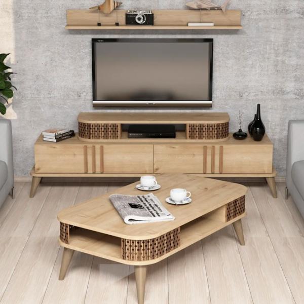 Комплекты ТВ-зона Trendy Eylul 51.6 см x 39 см x 168 см / Дуб Сонома photo 2