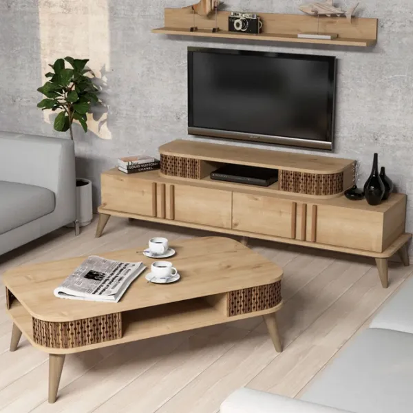 Комплекты ТВ-зона Trendy Eylul 51.6 см x 39 см x 168 см / Дуб Сонома photo 3