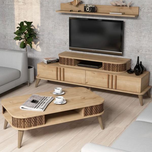Комплекты ТВ-зона Trendy Eylul 51.6 см x 39 см x 168 см / Дуб Сонома photo 3