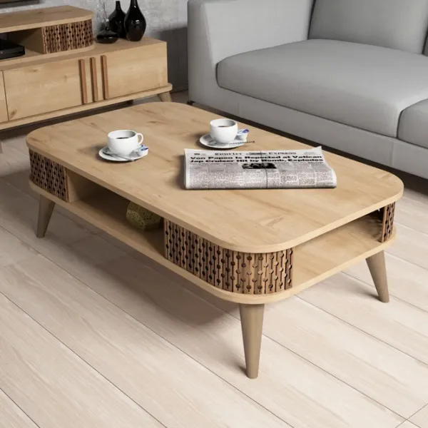 Комплекты ТВ-зона Trendy Eylul 51.6 см x 39 см x 168 см / Дуб Сонома photo 5