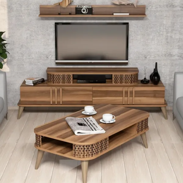 Комплекты ТВ-зона Trendy Eylul 51.6 см x 39 см x 168 см / Коричневый photo 1