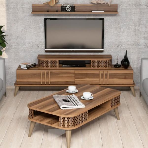 Комплекты ТВ-зона Trendy Eylul 51.6 см x 39 см x 168 см / Коричневый photo 1