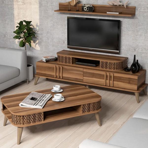 Комплекты ТВ-зона Trendy Eylul 51.6 см x 39 см x 168 см / Коричневый photo 2