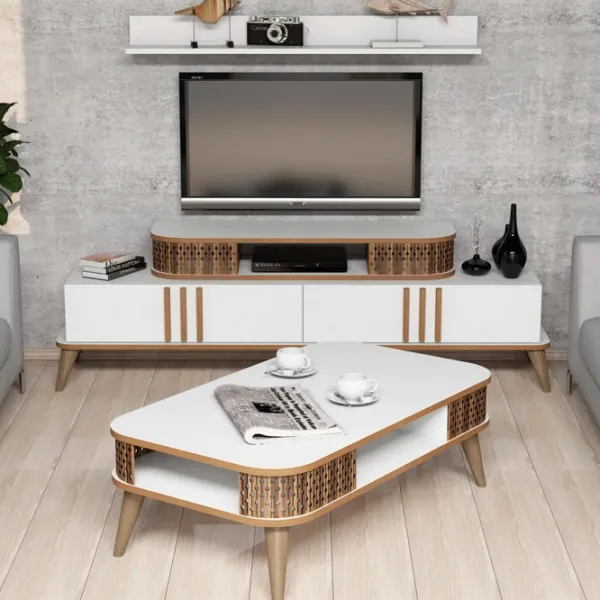 Комплекты ТВ-зона Trendy Eylul 51.6 см x 39 см x 168 см / Белый photo 1