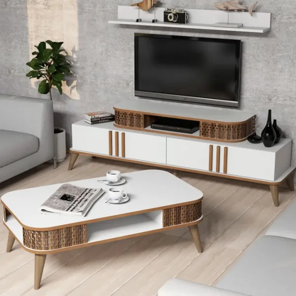 Комплекты ТВ-зона Trendy Eylul 51.6 см x 39 см x 168 см / Белый photo 2