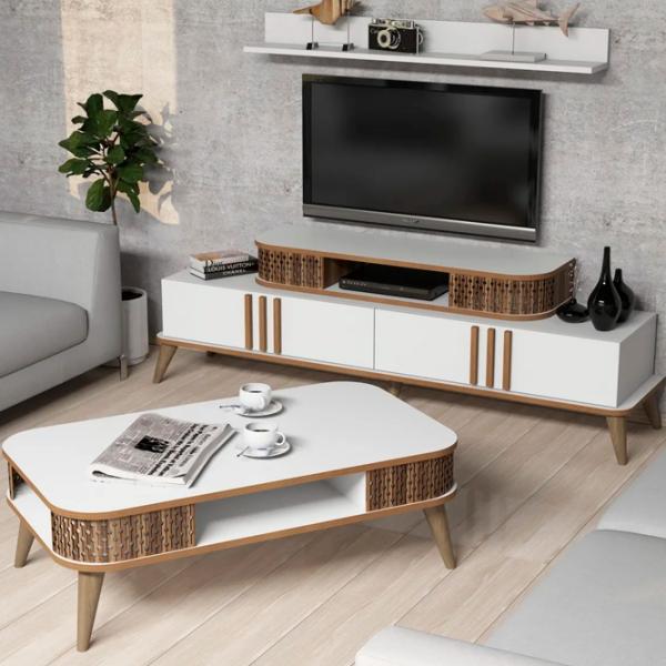 Комплекты ТВ-зона Trendy Eylul 51.6 см x 39 см x 168 см / Белый photo 2