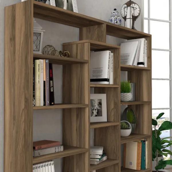Etajeră Trendy Ample 135.7 x 125 x 22 cm / PAL / Walnut photo 4