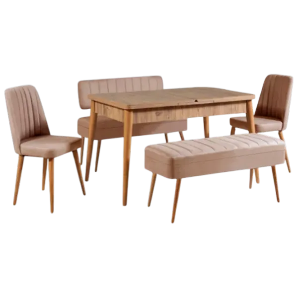 Set masă și scaune Trendy Vina 0900 Dreptunghiulară / PAL / Pine photo 1