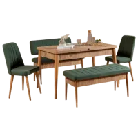 Set masă și scaune Trendy Vina Dreptunghiulară / PAL / Pine