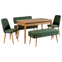 Set masă și scaune Trendy Vina 1070-4 Dreptunghiulară / PAL / Pine