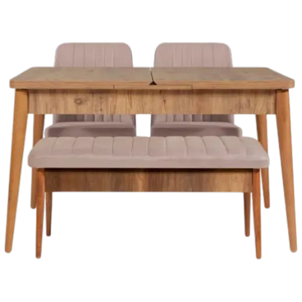 Set masă și scaune Trendy Vina 0900 Dreptunghiulară / PAL / Brown photo 1