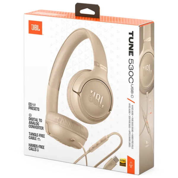 Наушники JBL T530 Бежевый Проводная/ Персональный photo 15