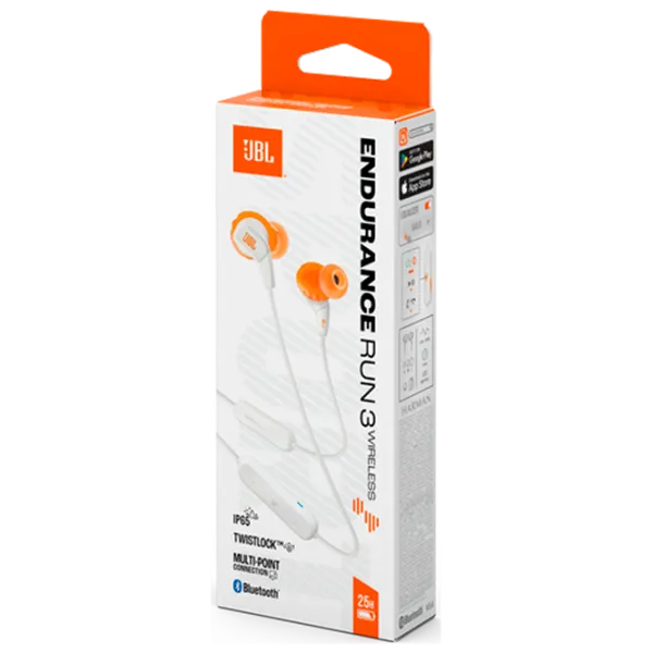 Наушники JBL Endurance RUN 3 Оранжевый Белый Беспроводные/ Спорт photo 8