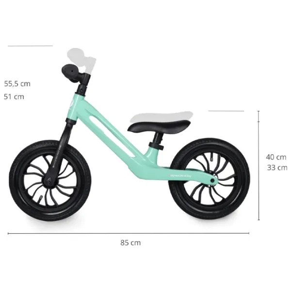 Bicicletă fără pedale Qplay Racer 10"  Metal / Mint Black photo 6